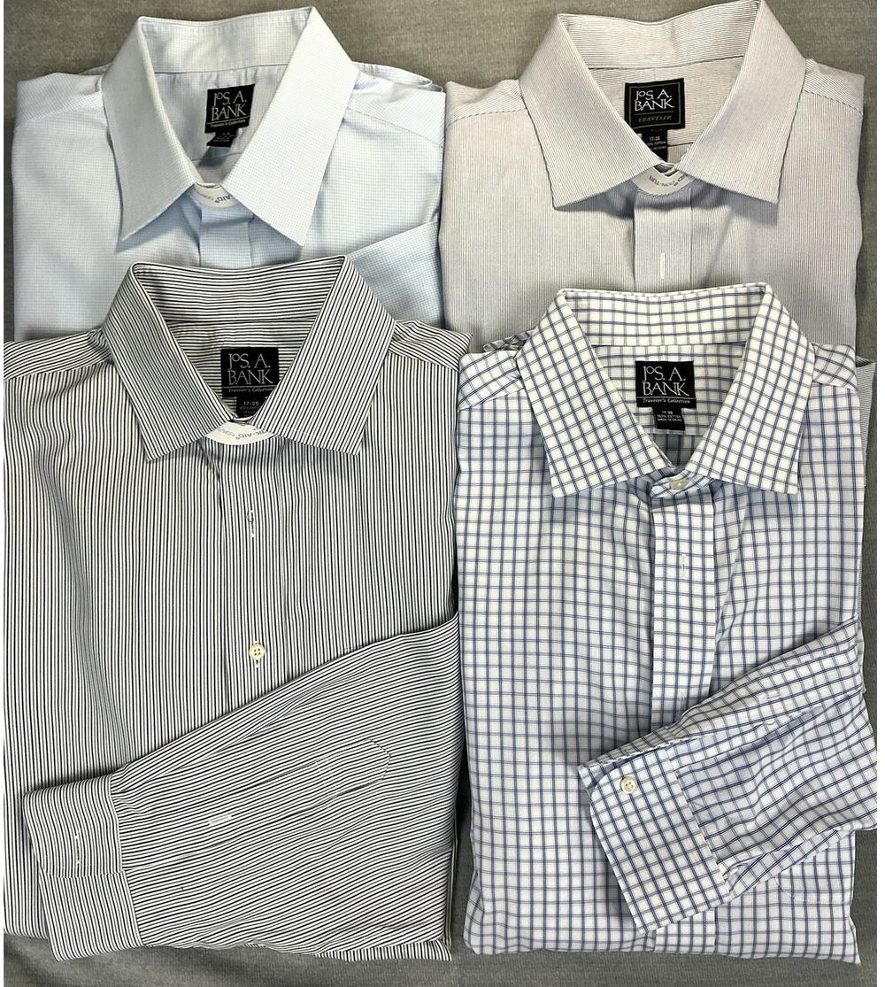 4 pc Jos A Bank Men's Dress Shirt Lot 17 35 Executive Business Closet